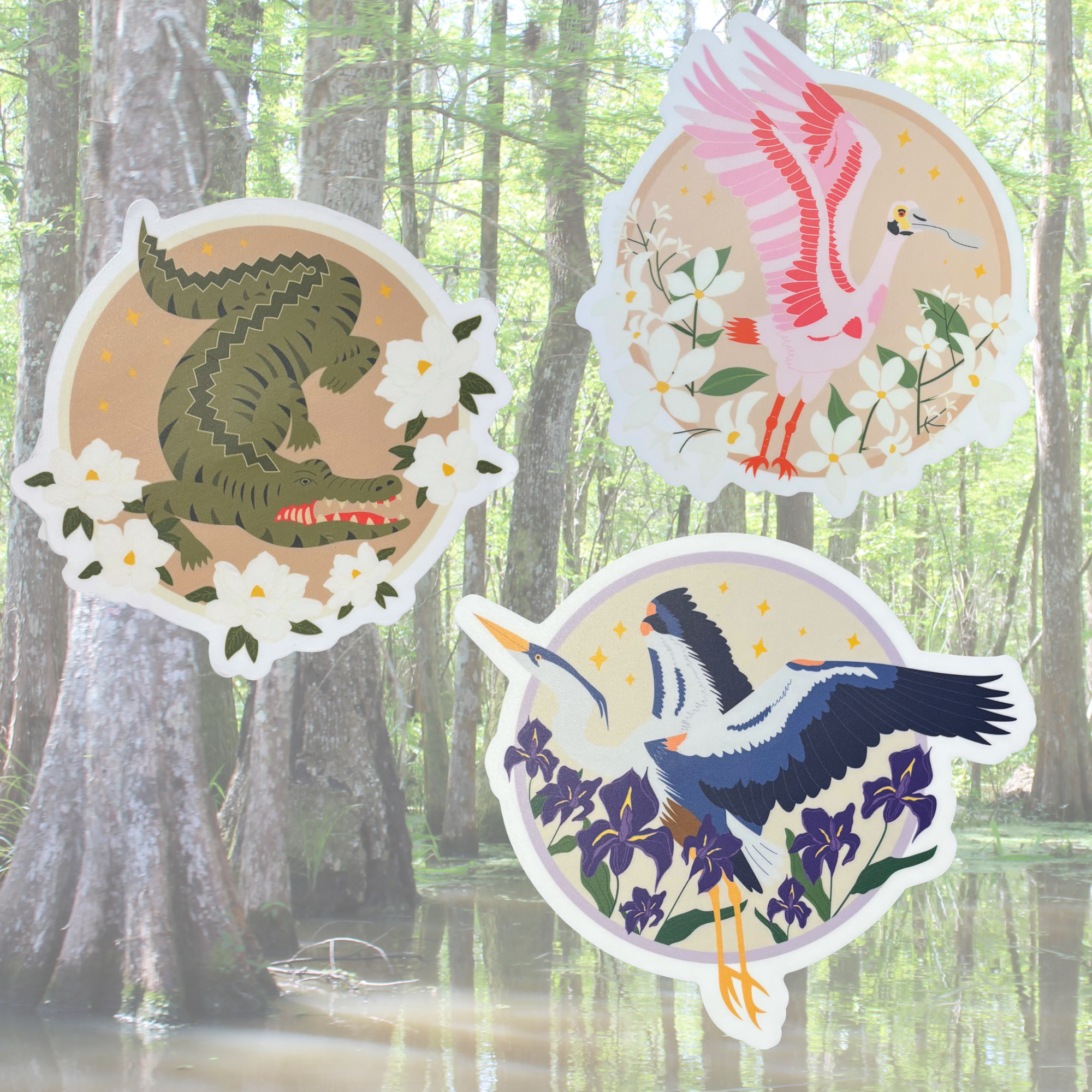 Jumbo Louisiana Wildlife Stickers