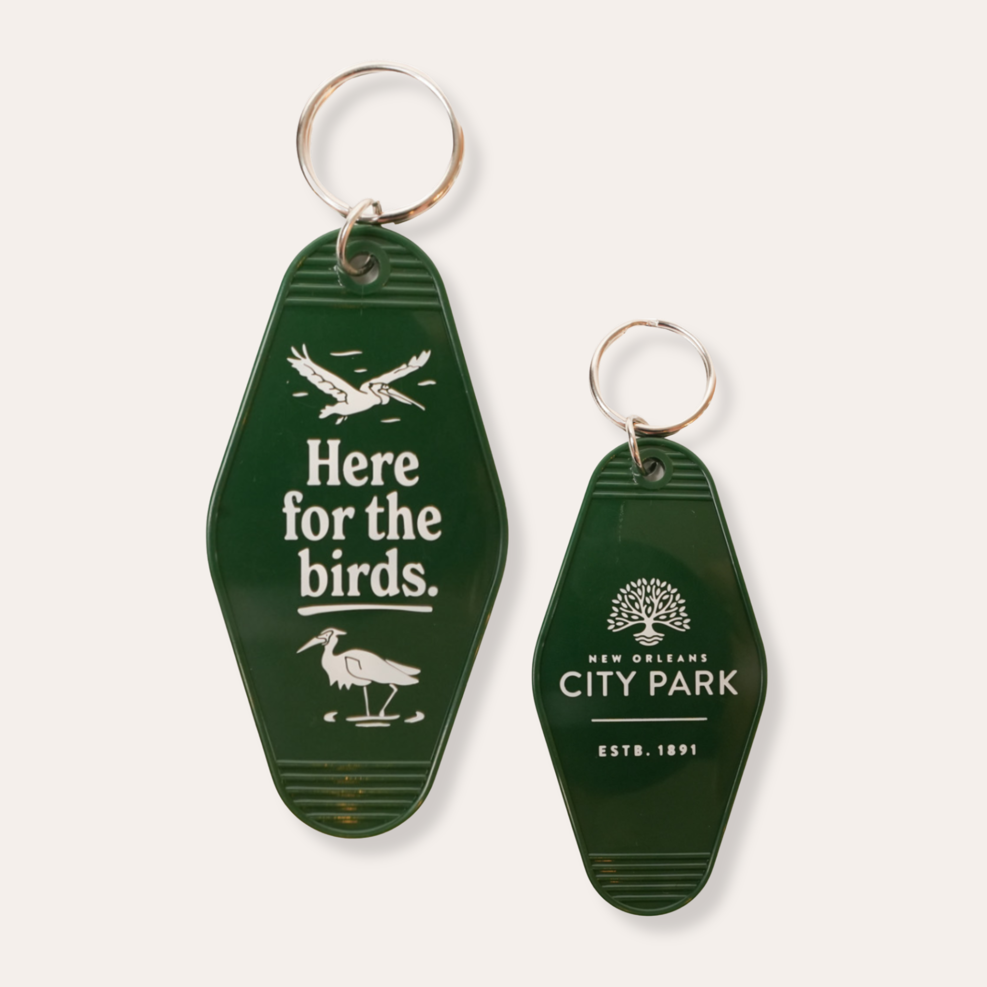 City Park's Here For The Birds Motel Keychain