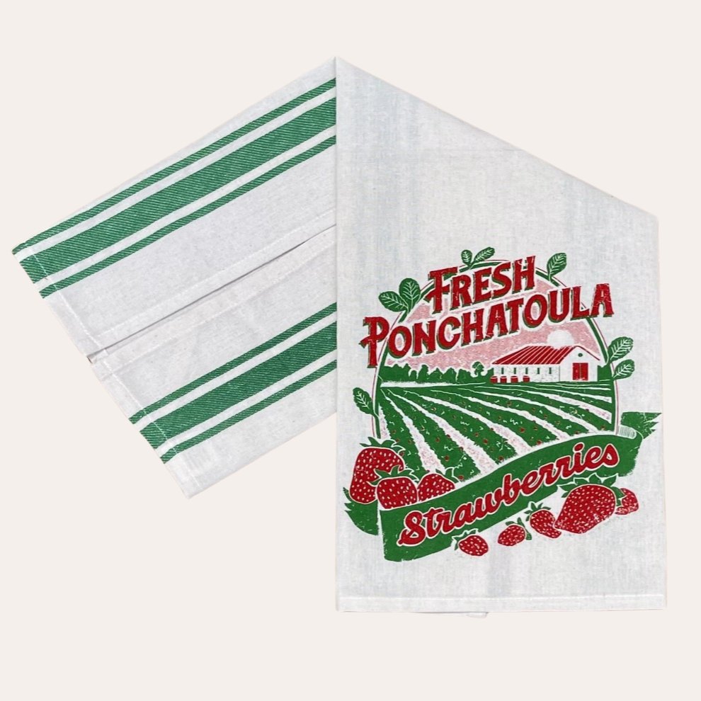 Fresh Ponchatoula Strawberries Tea Towel - Dirty Coast