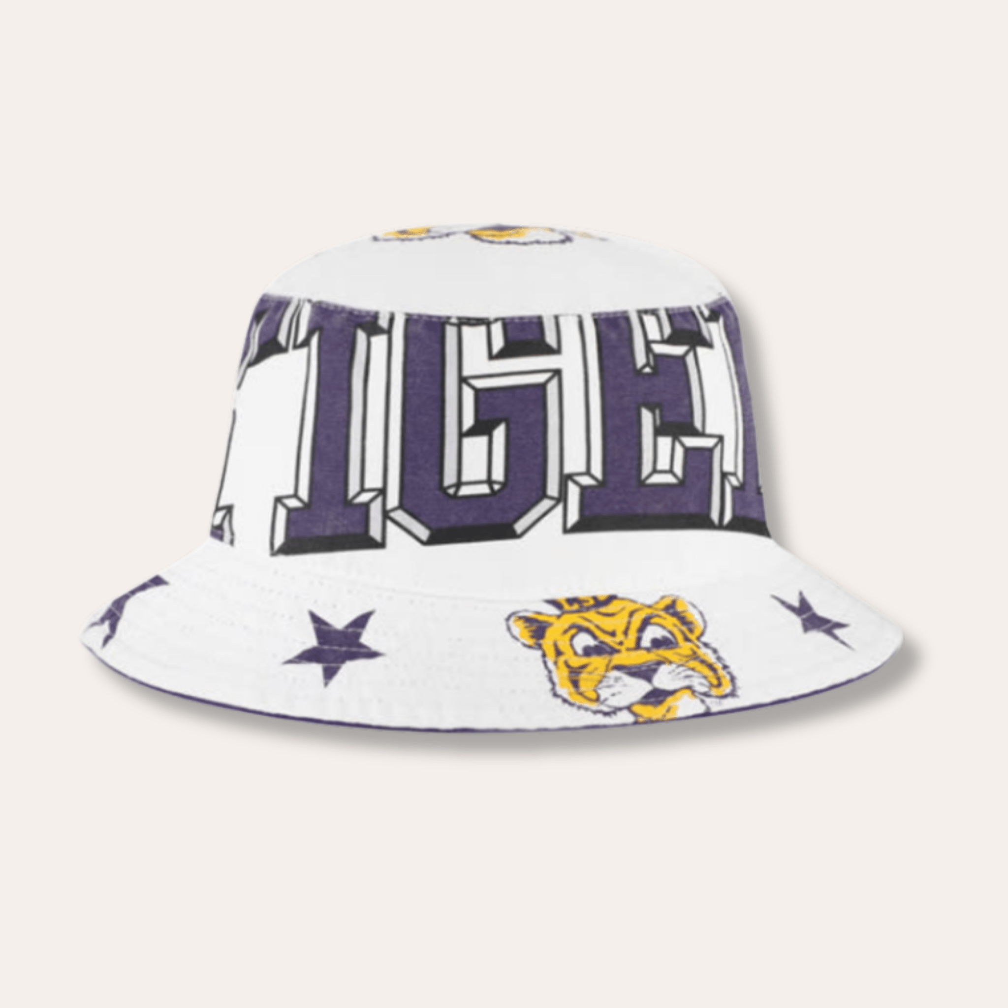 Louisiana State Tigers Vintage White Energize '47 Bucket Hat - Dirty Coast