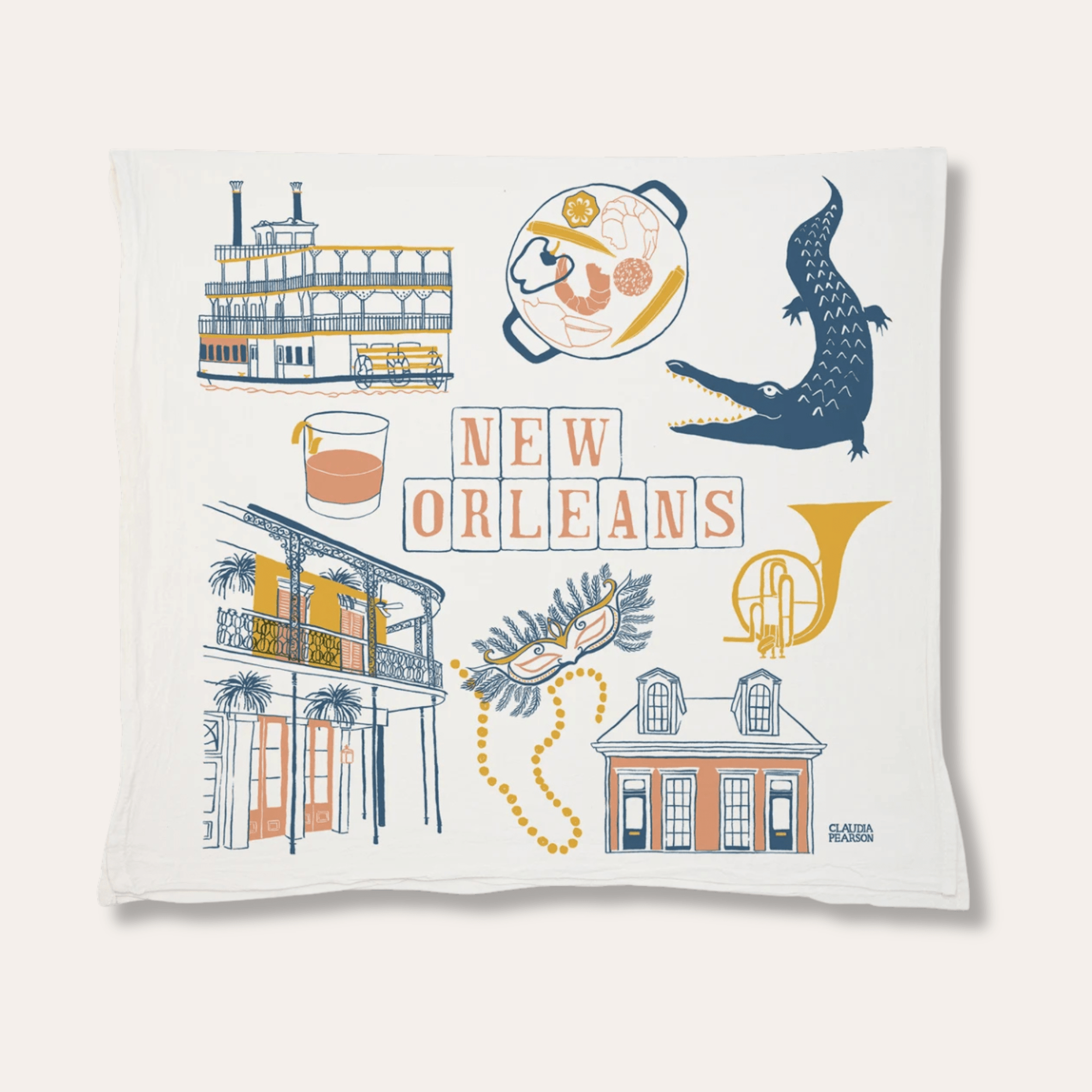 New Orleans Tea Towel by Claudia Pearson - Dirty Coast
