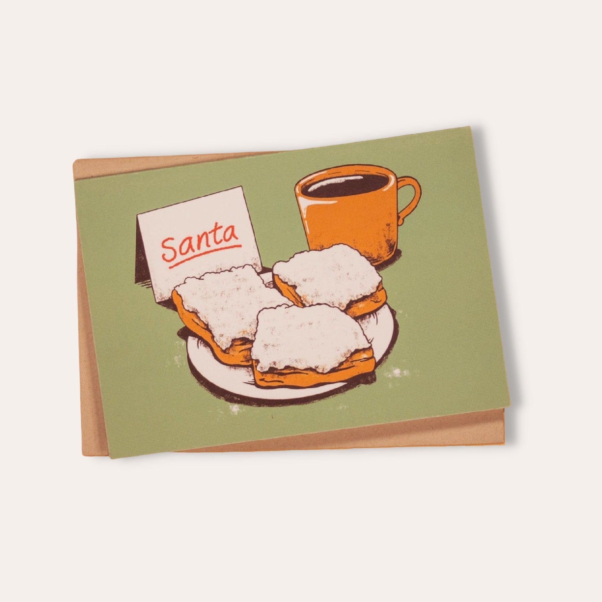 Beignets For Santa Greeting Card - Dirty Coast Press
