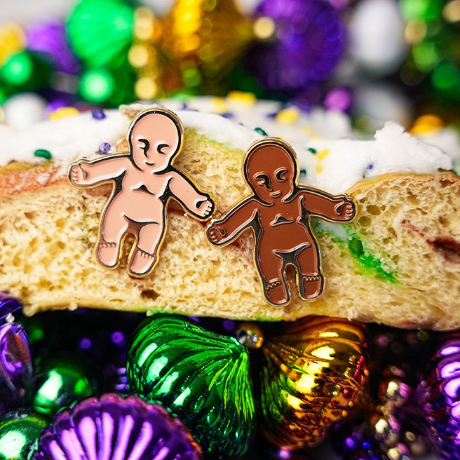 King Cake Baby Enamel Pin - Dirty Coast