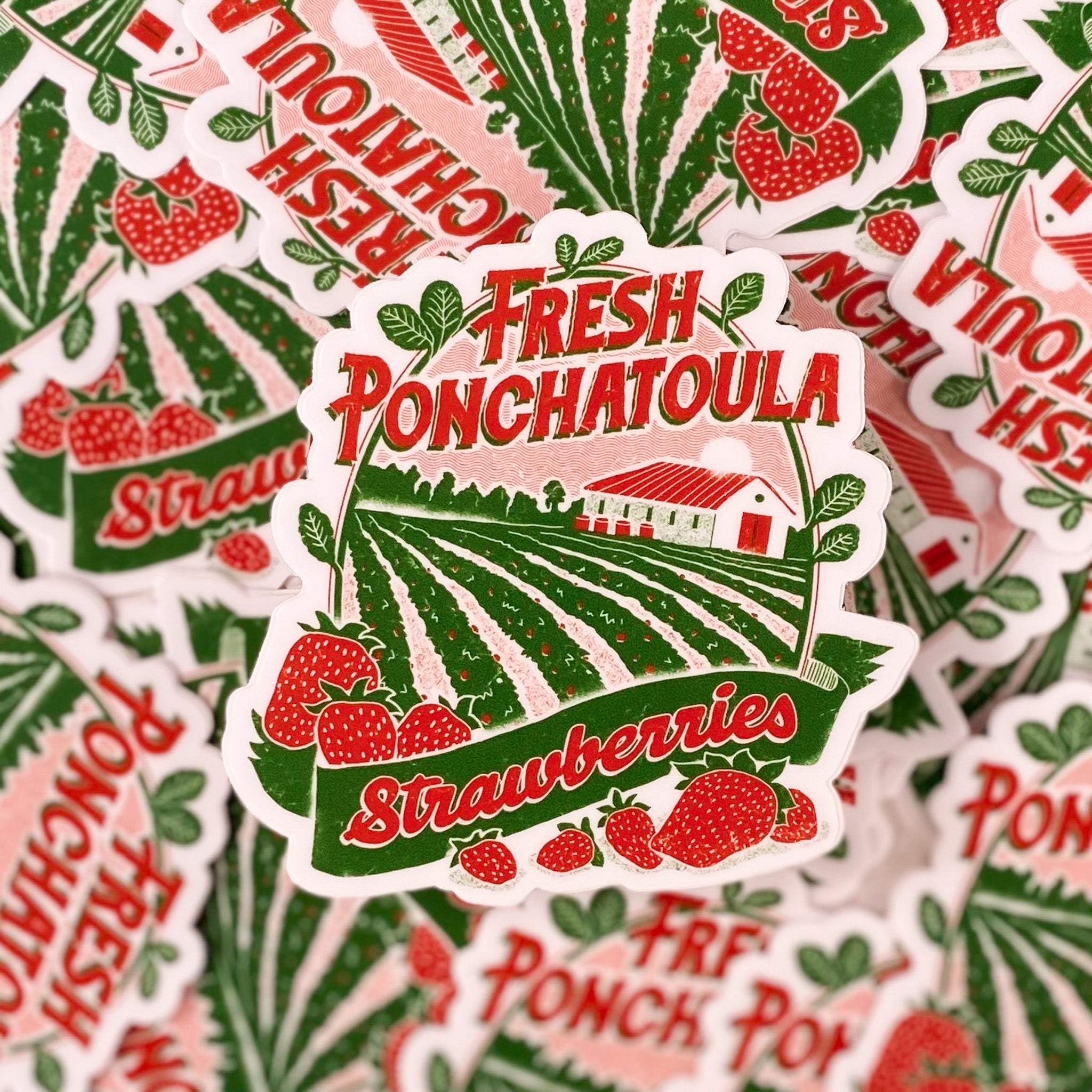 Ponchatoula Strawberries Sticker - Dirty Coast Press