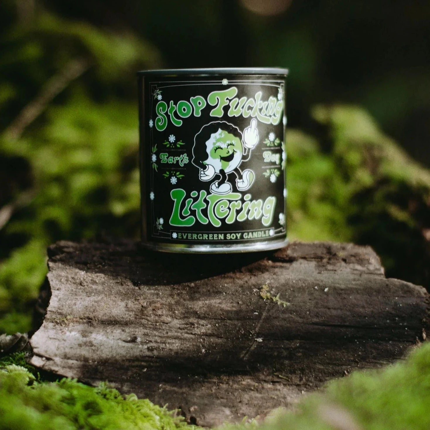 'Stop Littering' Earth Day Candle by Good & Well Supply Co. - Dirty Coast Press