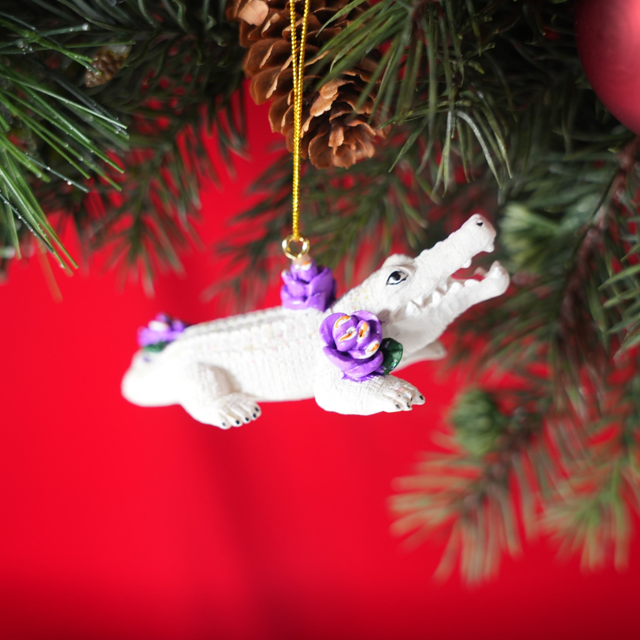 White Alligator Ornament - Dirty Coast Press