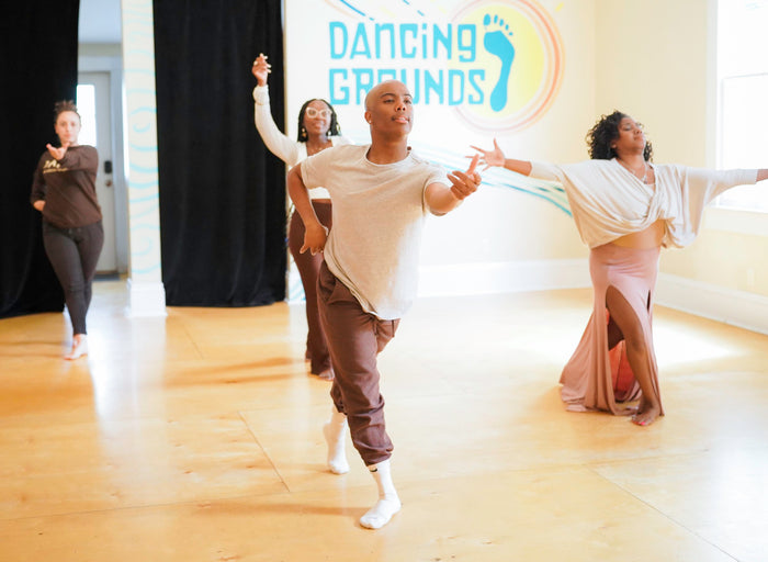 a group of people dancing