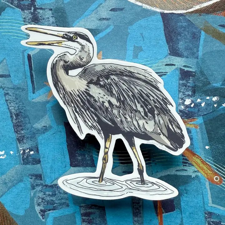 Blue Heron Sticker - Dirty Coast