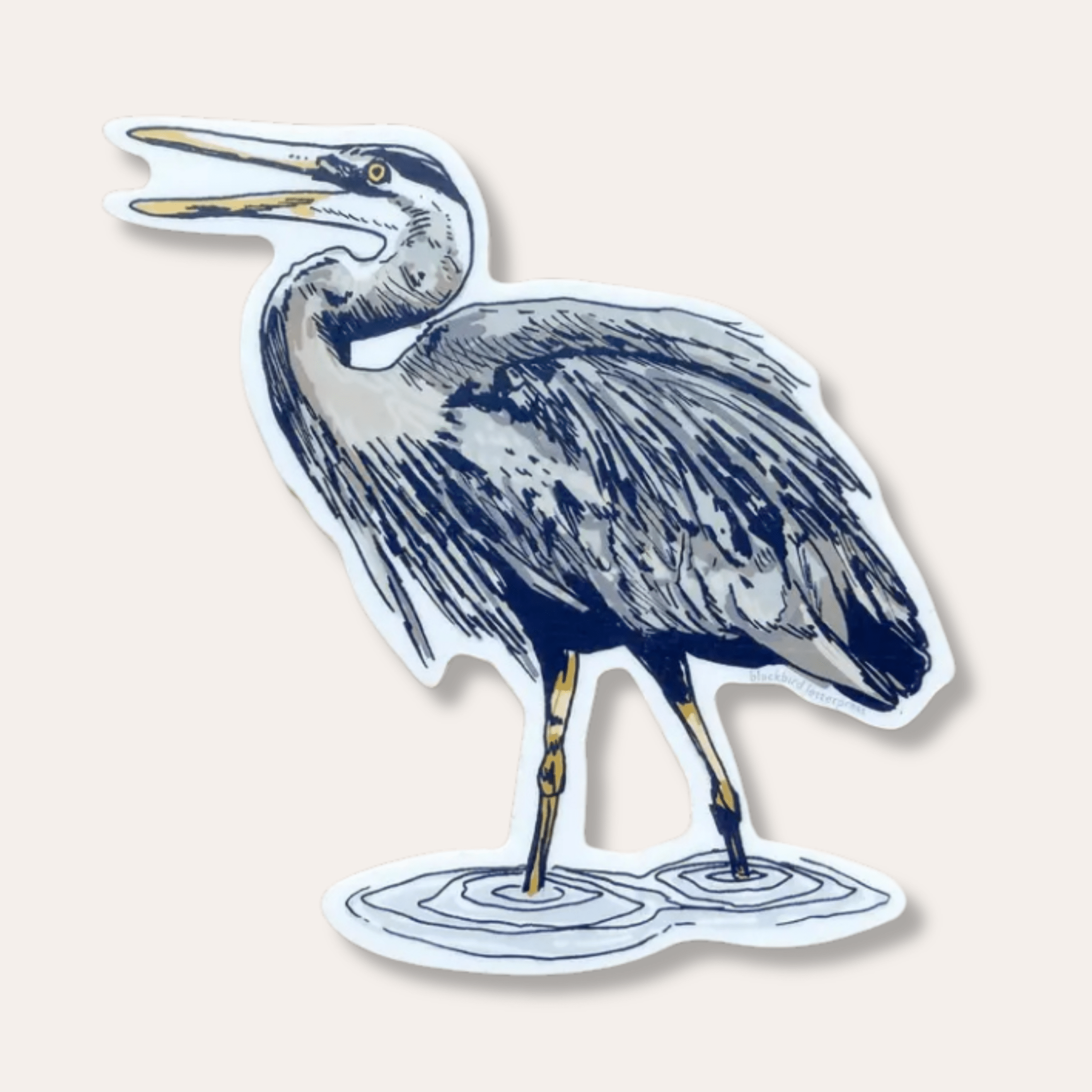 Blue Heron Sticker - Dirty Coast