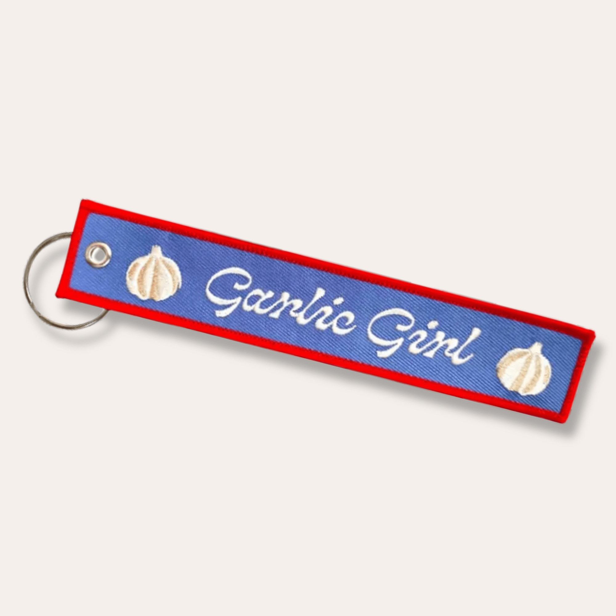 Garlic Girl Embroidered Keychain - Dirty Coast