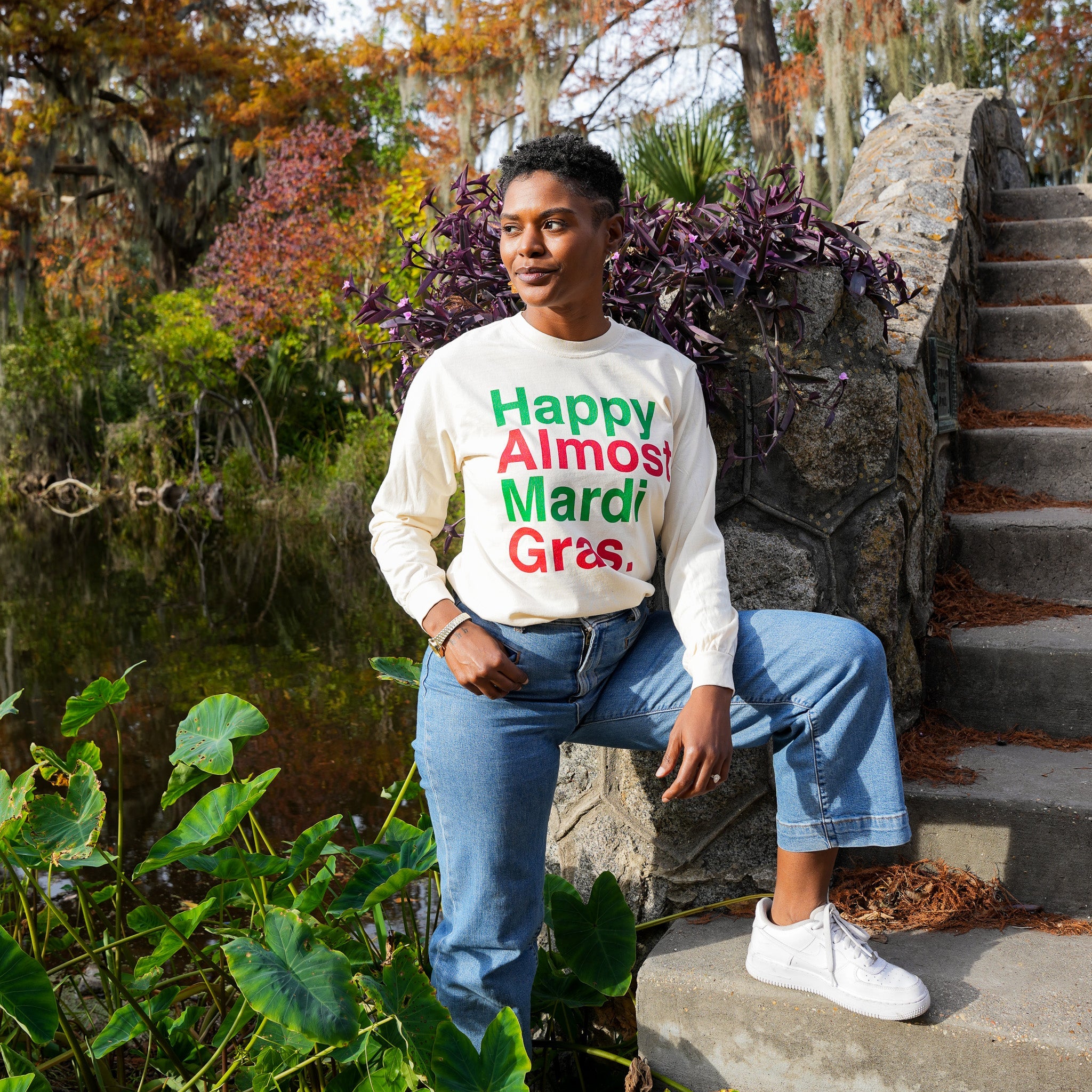 Happy Almost Mardi Gras Long Sleeve - Dirty Coast