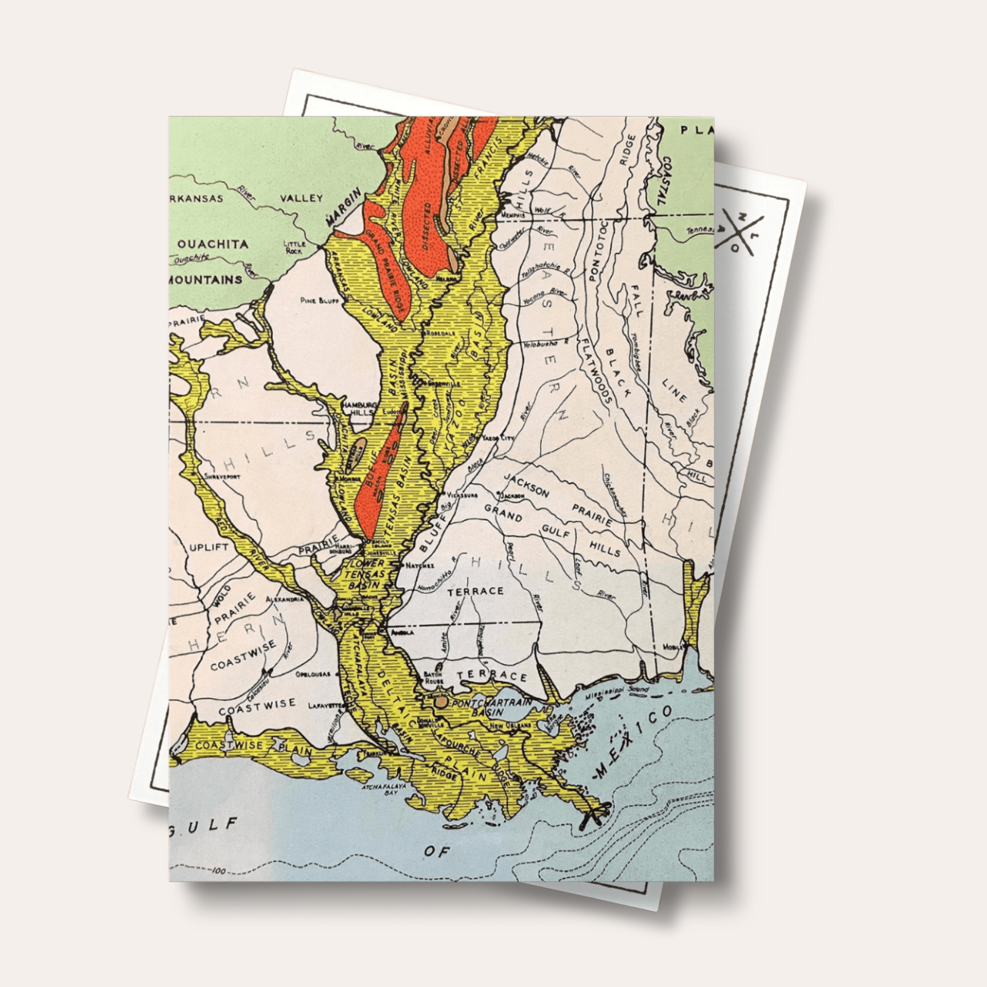 Louisiana Map Postcard - Dirty Coast