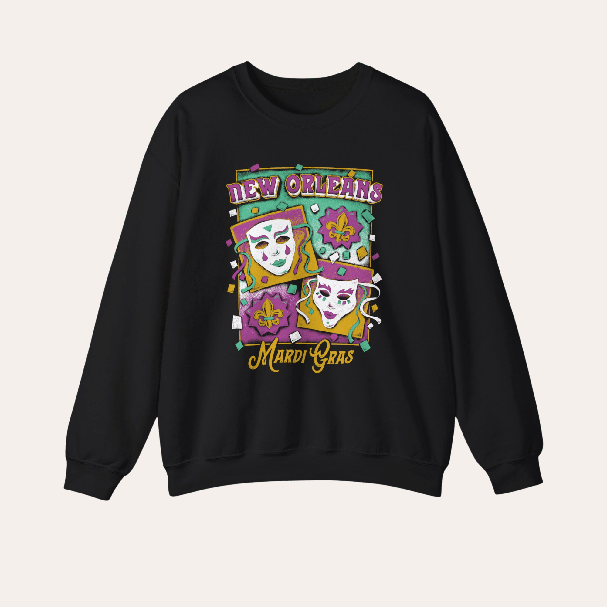 Mardi Gras Mask Sweatshirt - Dirty Coast