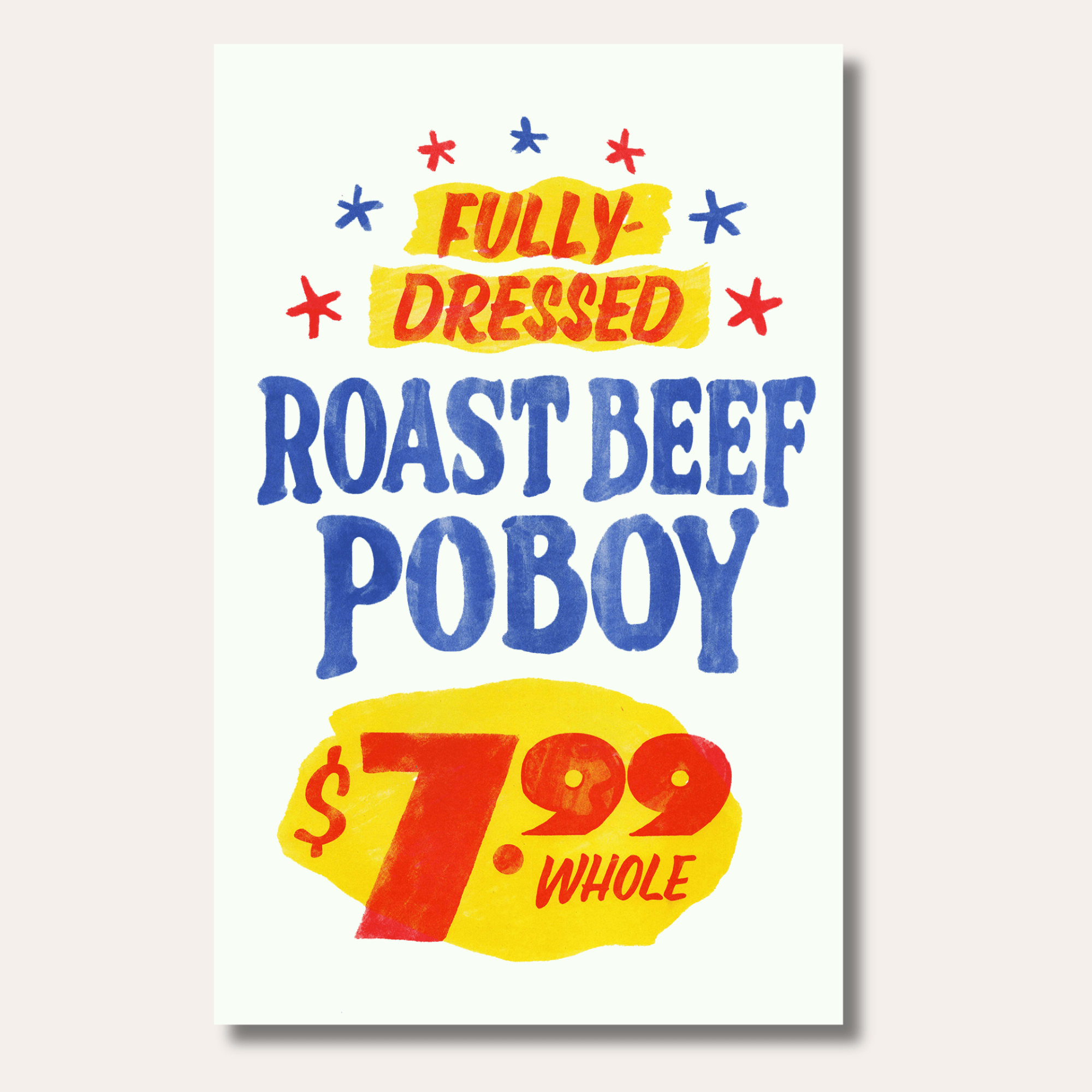 Roast Beef Po'Boy Corner Store Print - Dirty Coast