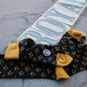 Bonfolk Socks - Black and Gold Fleur de Lis - Dirty Coast Press