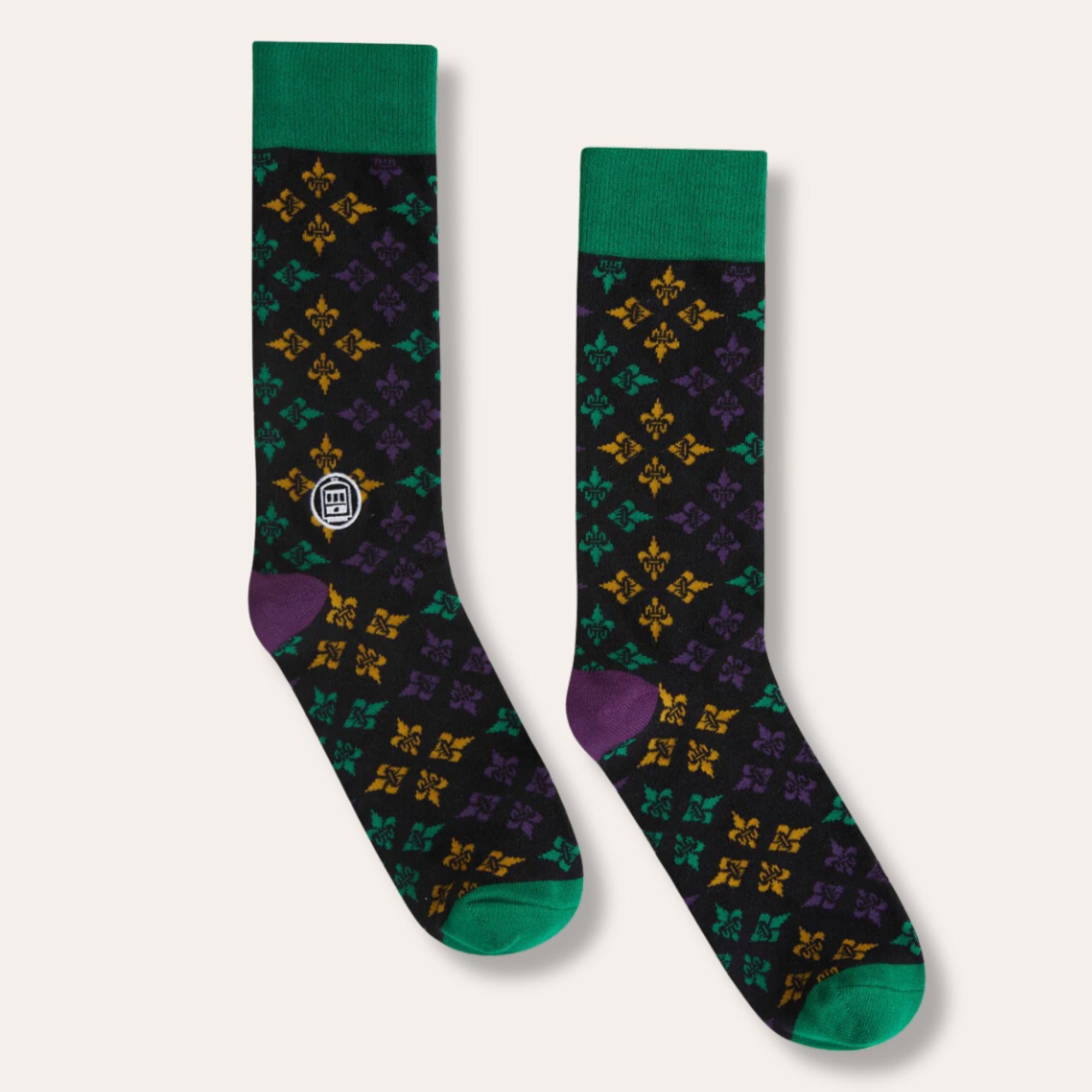 Bonfolk Socks - Mardi Gras Fleur de Lis - Dirty Coast