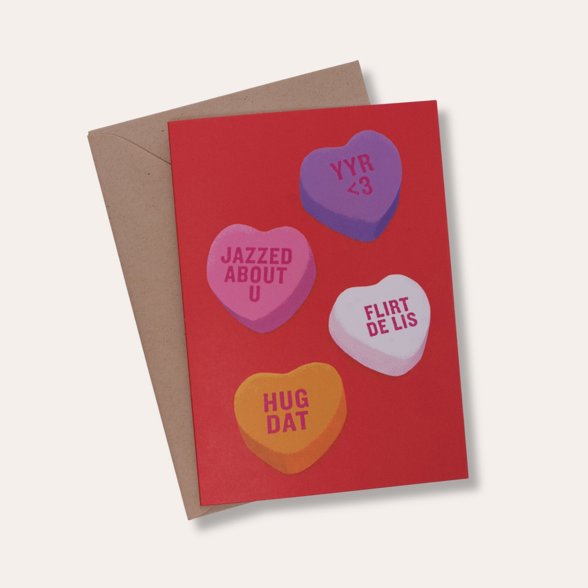 Candy Hearts Valentine Card - Dirty Coast