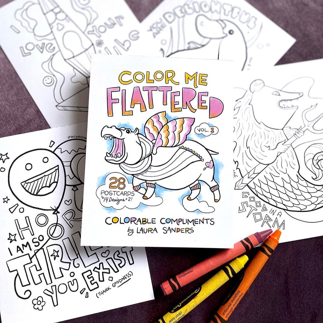 Color Me Flattered Postcard Pad - Dirty Coast Press