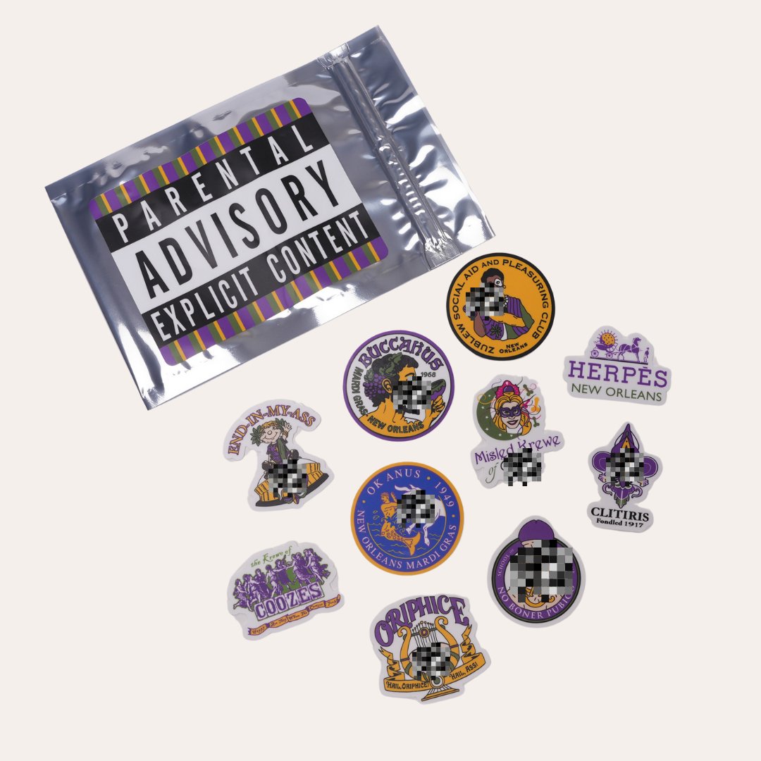 Explicit Mardi Gras Sticker Pack (Adults Only) - Dirty Coast