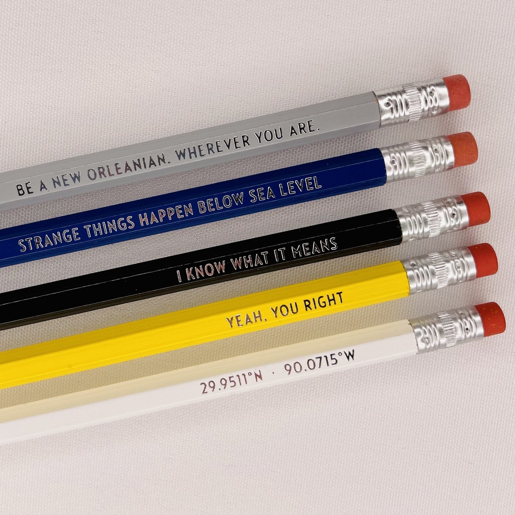 Foil Stamped Pencil Set by HUCKLEBERRY LETTERPRESS - Dirty Coast Press