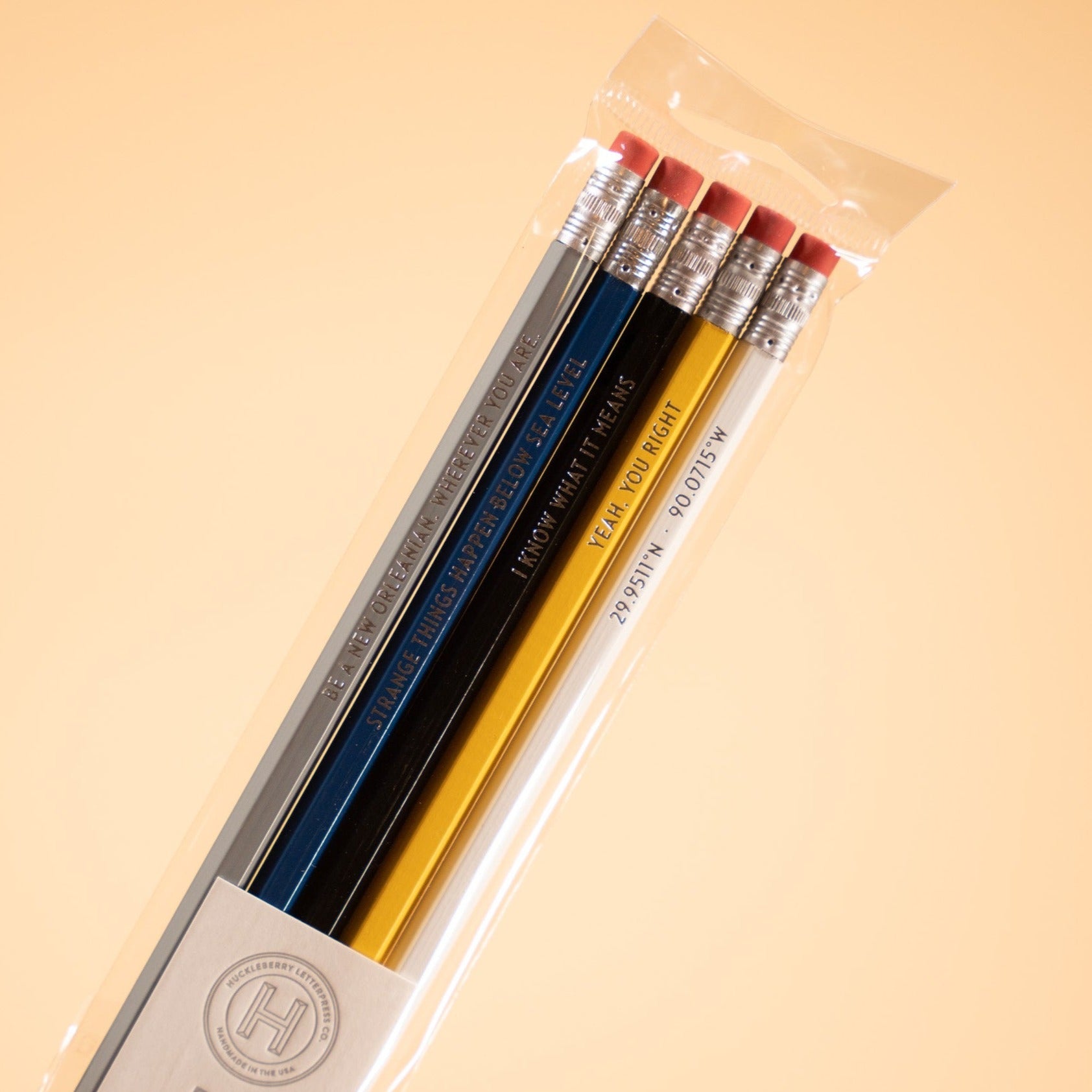Foil Stamped Pencil Set by Huckleberry Letterpress - Dirty Coast Press
