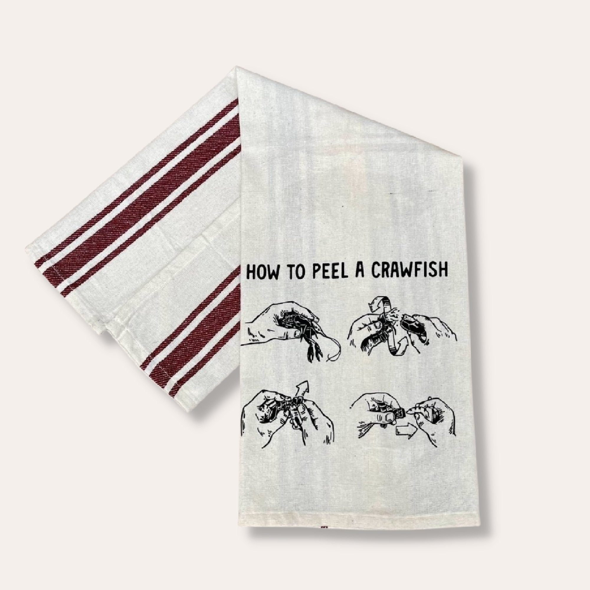 How To Peel A Crawfish Tea Towels - Dirty Coast Press