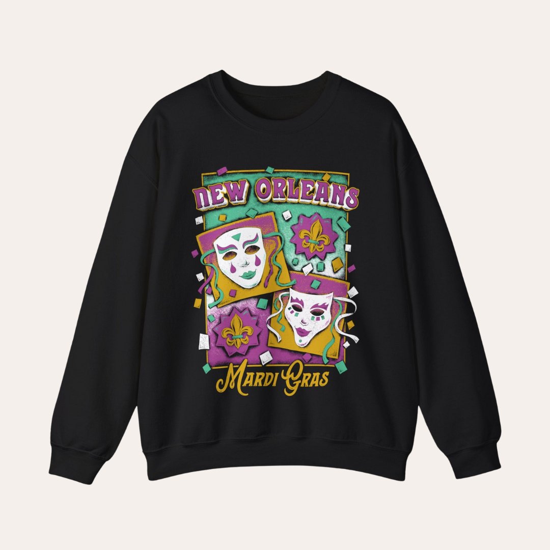 Mardi Gras Mask Sweatshirt - Dirty Coast