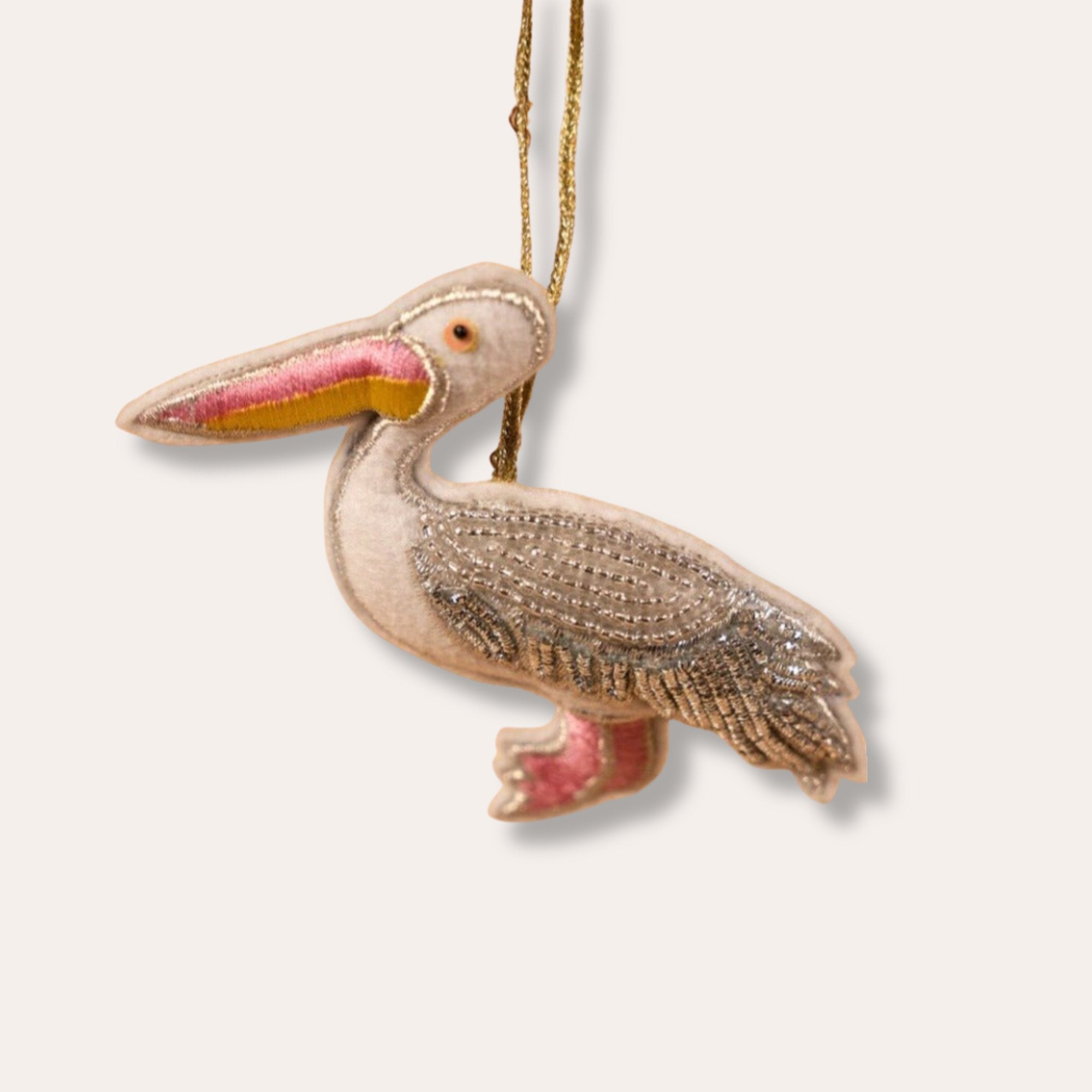 Pelican Beaded Ornament - Dirty Coast Press