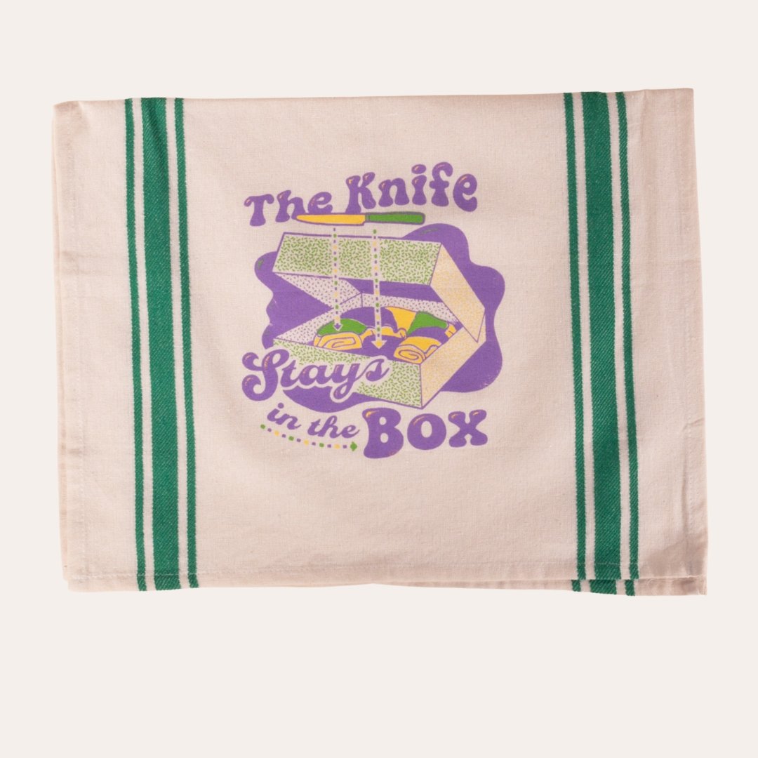 The Knife Stays In The Box Tea Towel
